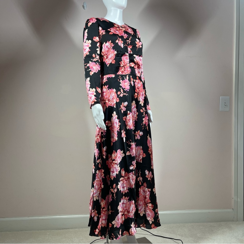 J.Crew Featherweight Satin Midi Dress in Midnight Rose - Picture 2 of 13
